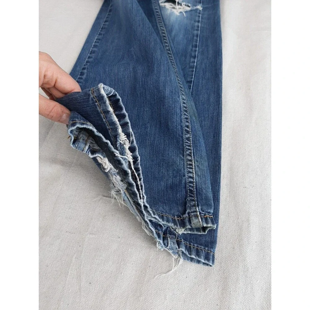 Levis 527 Jeans Mens 34 35x32 Boot Distressed Thrashed Mid Rise‎ Cowboy Western